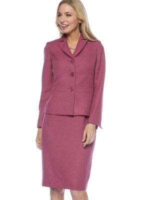 Le Suit Herringbone Skirt Suit