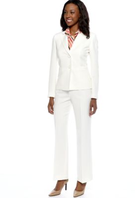 Le Suit Plus Size Pant Suit with Scarf