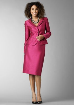 Le Suit Shantung Skirt Suit