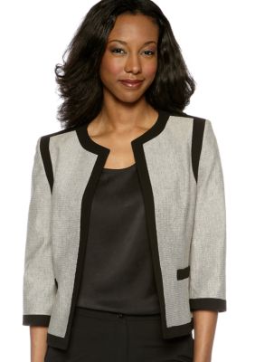 Kasper Petite Piped Flyaway Jacket