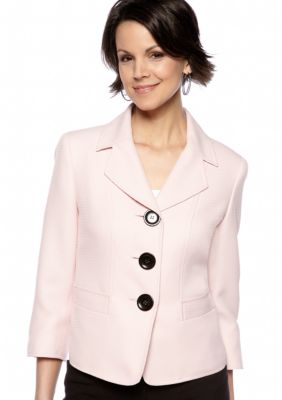 Kasper Plus Size Tweed Button Front Jacket