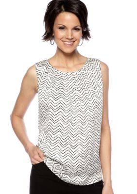 Kasper Dotted Pleat Neck Cami