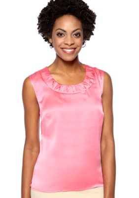 Kasper Plus Size Rouched U-Neck Cami