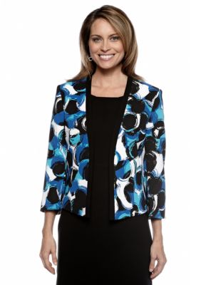 Kasper Circle Print Flyaway Jacket