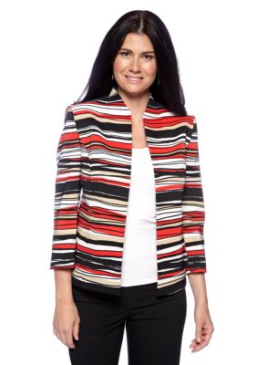 Kasper Striped Flyaway Jacket