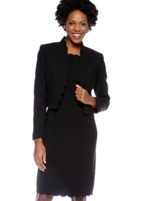 Kasper Petite Scalloped Flyaway Jacket