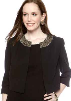 Kasper Jewel Neck Bolero Jacket