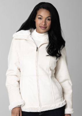 Hilary Radley Faux Shearling Zip Front Coat