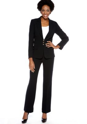 Tahari ASL Pant Suit with Waist Detail