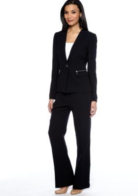 Tahari ASL Navy Pant Suit
