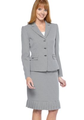 Tahari ASL Houndstooth Skirt Suit