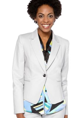 Nine West Suit Solid Notch Collar Blazer