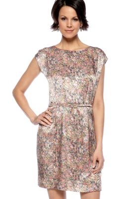 Nine West Suit Belted Floral Print Dress