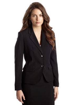 Nine West Suit Two-Button Solid Crepe Jacket