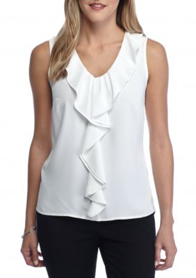 blouse nine west sleeveless belk quick ruffle