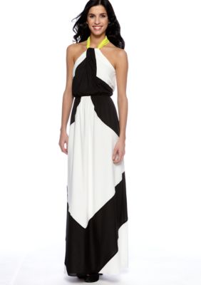 Vince Camuto Black & White Colorblock Maxi Dress