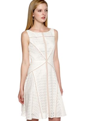 Vince Camuto Sleeveless Eyelet Fit and Flare Dress