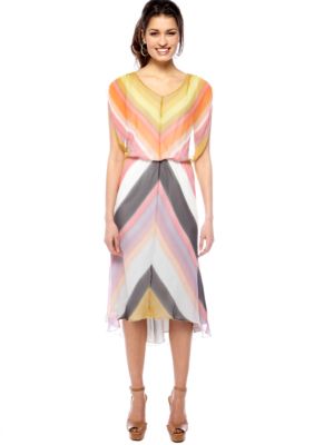 Vince Camuto Sleeveless Blouson Printed Dress