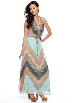 Vince Camuto Halter Printed Maxi Dress