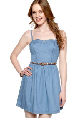 My Michelle Washed Denim Skater Dress