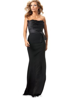 JS Collections Strapless Satin Gown