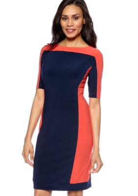 Evan-Picone Dress Colorblock Sheath Dress