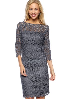 Marina Three-Quarter Sleeved Pretzel Lace Dress