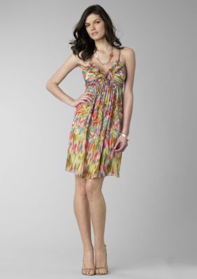 Donna Morgan Ruffle Neck Chiffon Dress
