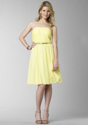 Donna Morgan Strapless Chiffon Dress