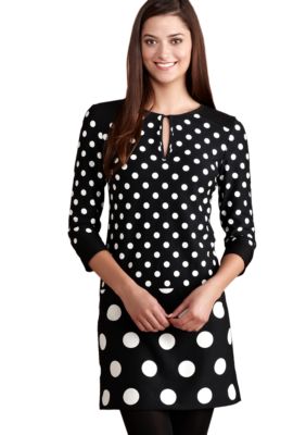 Donna Morgan Drop Waist Dot Dress