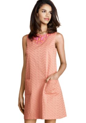 Donna Morgan Sleeveless Shift Dress with Beading