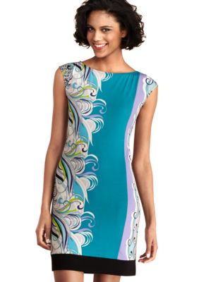 Donna Morgan Cap-Sleeved Printed Sheath Dress