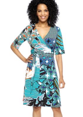 Donna Morgan Printed Wrap Dress