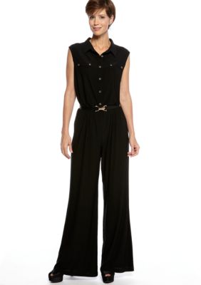 Ronni Nicole Sleeveless Button Front Jumpsuit