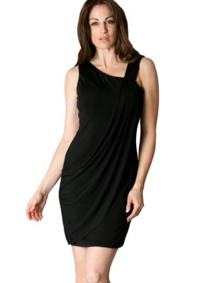 JS Boutique One Shoulder Dress with Beaded Strap