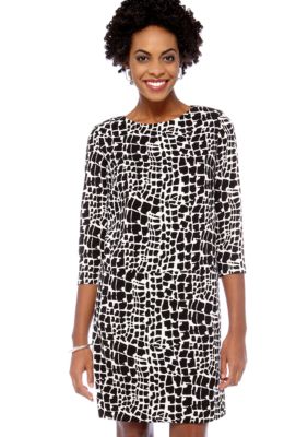 Tahari ASL Animal Print Shift Dress