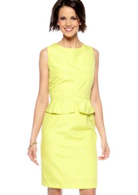 Tahari ASL Sleeveless Jacquard Peplum Dress