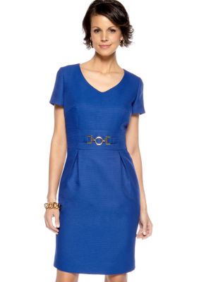 Tahari ASL Short Sleeve Sheath Dress