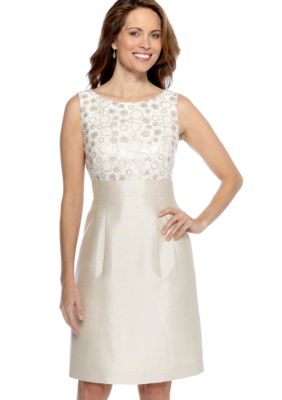 Tahari ASL Petite Sleeveless Shantung Sheath Dress