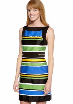 Tahari ASL Petite Sleeveless Striped Sheath Dress