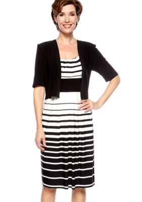 RM Richards Petite Striped Jacket Dress