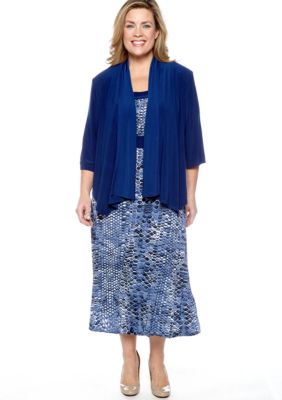 RM Richards Plus Size Elbow Sleeve Jacket Dress