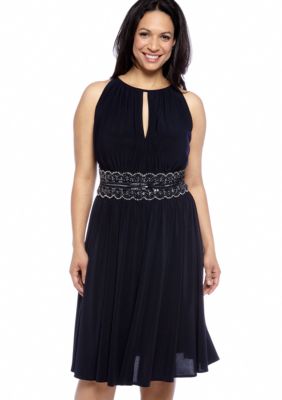 RM Richards Plus Size Halter Cocktail Dress