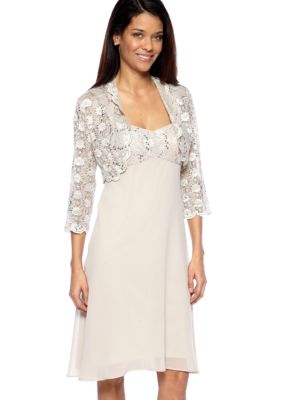RM Richards Petite Three-Quarter Sleeved Jacket Dress