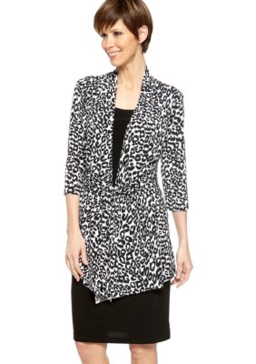 RM Richards Three-Quarter Sleeved Printed Mock Jacket Dress