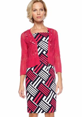 Kim Rogers Printed Sheath Dress with Topper