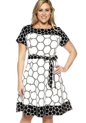 Kim Rogers Plus Size Cap Sleeved Dress
