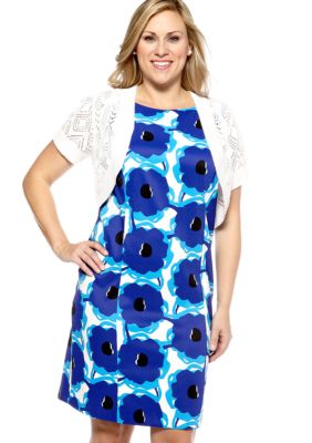 Kim Rogers Plus Size Printed Sweater Dress