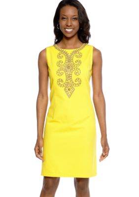 Ellen Tracy Dresses Sleeveless Shift Dress with Beaded Detail