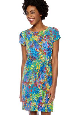 Ellen Tracy Dresses Side Knotted Sheath Dress